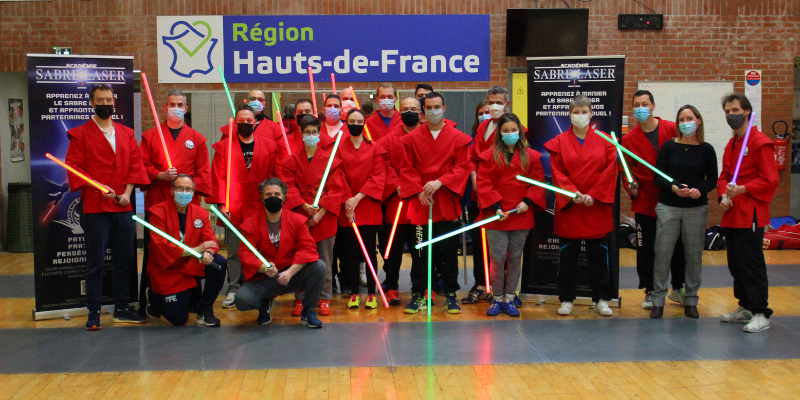 Les participants et les formateurs du stage national sabre laser, février 2021.
