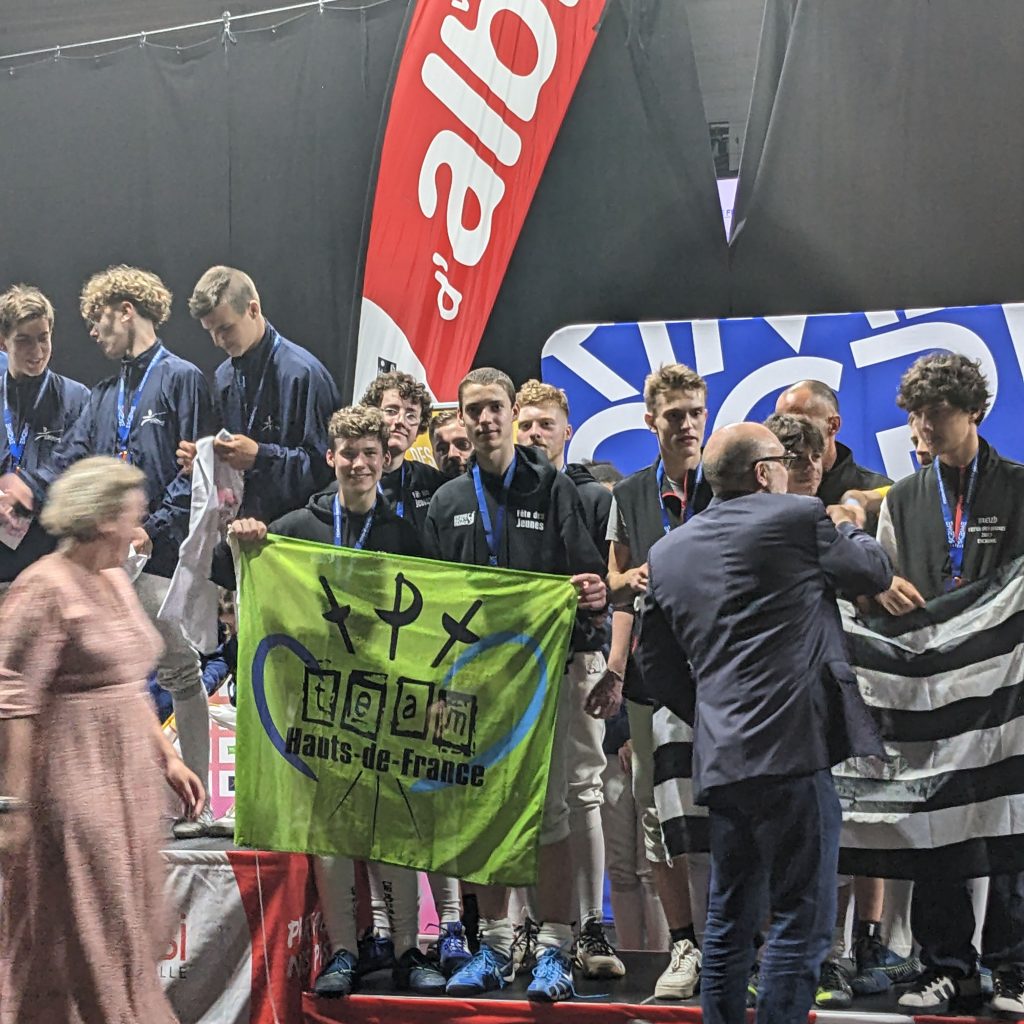 Podium équipe N1, sabre homme, FDJ 2023, Albi