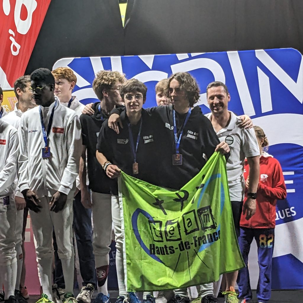 Podium équipe N2, épée homme (équipe HDF 2), FDJ 2023, Albi