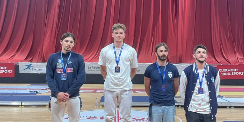 Podium épée homme, CDF U23, Clermont Ferrand, 2023