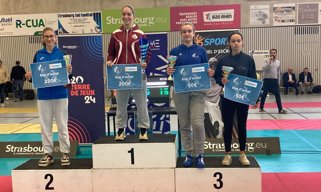 Podium dame CN Strasbourg, sabre M17, 2023