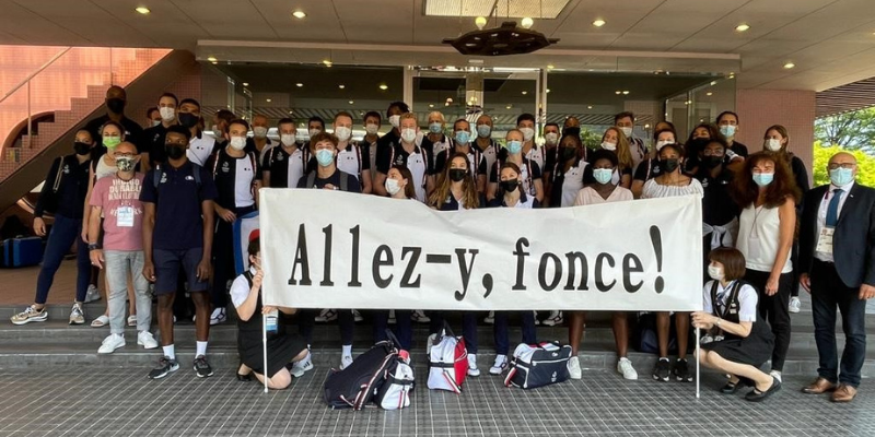 JO Tokyo, Départ pour village olympique